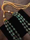 REAL GREEN STRAWBERRY MELON MULTI-STRAND NATURAL STONE NECKLACE