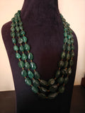 REAL GREEN STRAWBERRY MELON MULTI-STRAND NATURAL STONE NECKLACE