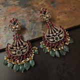 STATEMENT DESIGNER EARRINGS WITH REAL STONE HANGINGS