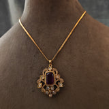 DOUBLET STONE PENDANT SET IN MOSSAINITE STONE