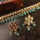 BIKANERI KUNDAN CHOKER IN FLOURITE STONES