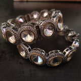 FINEST QUALITY REAL GOLD PLATED POLKI KUNDAN BANGLE (PAIR)