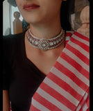 EXCLUSIVE FINEST QUALITY POLKI KUNDAN CHOKER WITH EARRINGS