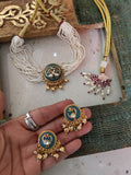 DESIGNER FINEST QUALITY INLAY WORK CHOKER WITH EARRINGS