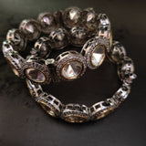 FINEST QUALITY REAL GOLD PLATED POLKI KUNDAN BANGLE (PAIR)