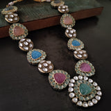 EXCLUSIVE FINEST QUALITY MULTICOLOR STONE NECKLACE WITH EARRINGS