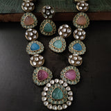 EXCLUSIVE FINEST QUALITY MULTICOLOR STONE NECKLACE WITH EARRINGS