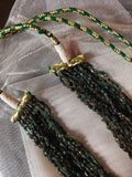 REAL EMERALD GREEN MULTI-STRAND NATURAL STONE NECKLACE