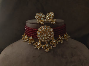 Kundan Choker With Pearl Hangings Necklace