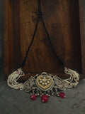 Tribal Choker In Antique Gold And Silver Finish Necklace
