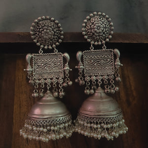 Silver Plated Tribal Statement Earrings Earrings