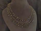 Faceted Green Amethyst 3 Layer String In Finest Quality Stones Necklace