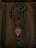 Real Stone Pendant Necklace (Tiger Eye) Necklace