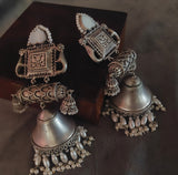Silver Plated Statement Tribal Earrings Earrings