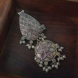 Silver Plated Stone Tribal Earrings Earrings