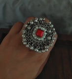 Stone And Kundan Ring (Adjustable) Rings