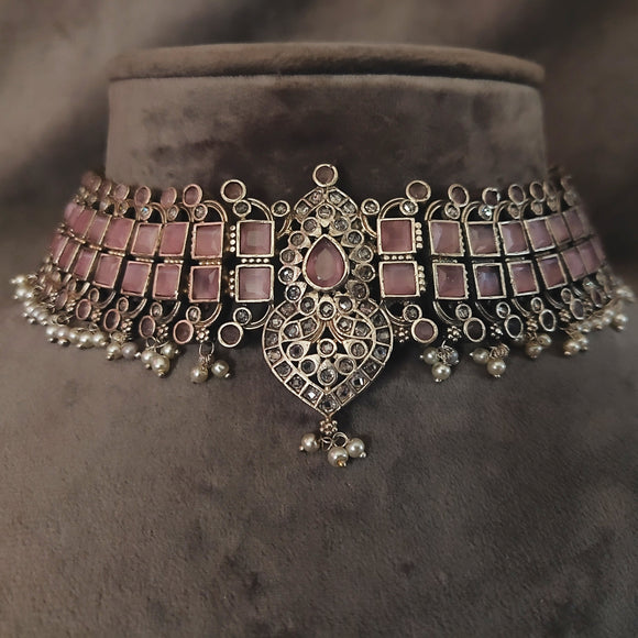 Tribal Silver Plated Choker Necklace
