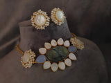 Wear Me Exlusive Labradorite And Mother Of Pearl Choker With Studs Necklace