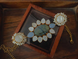 Wear Me Exlusive Labradorite And Mother Of Pearl Choker With Studs Necklace