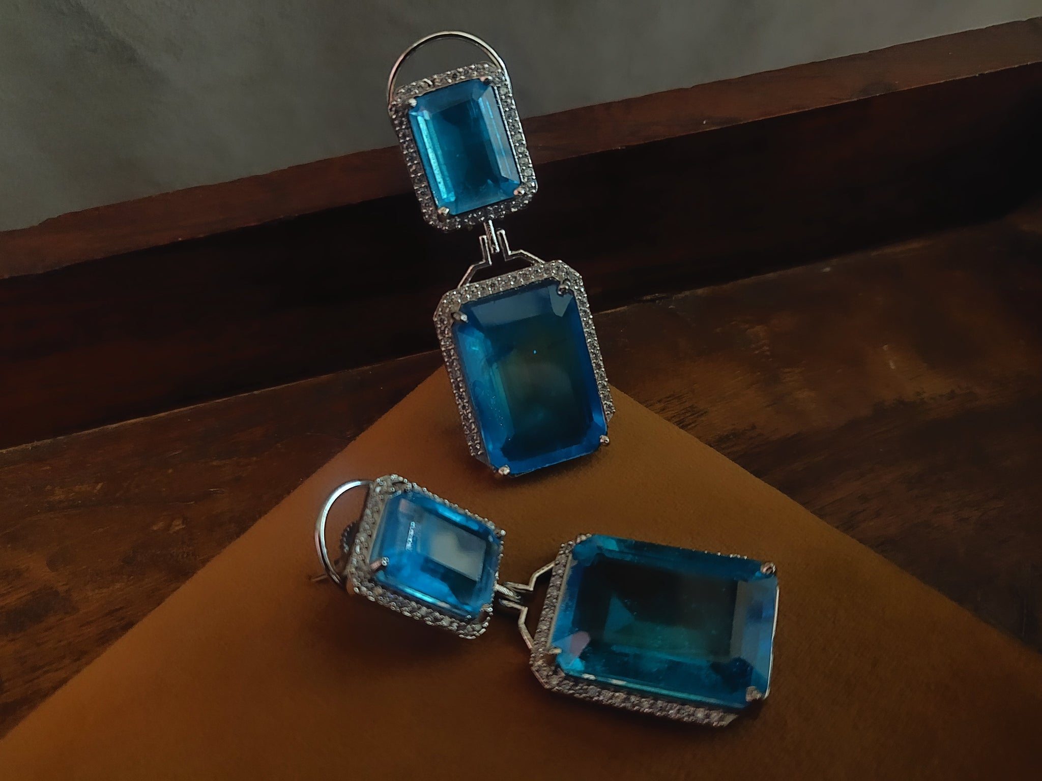 Light Blue Stone Earrings  Cippele