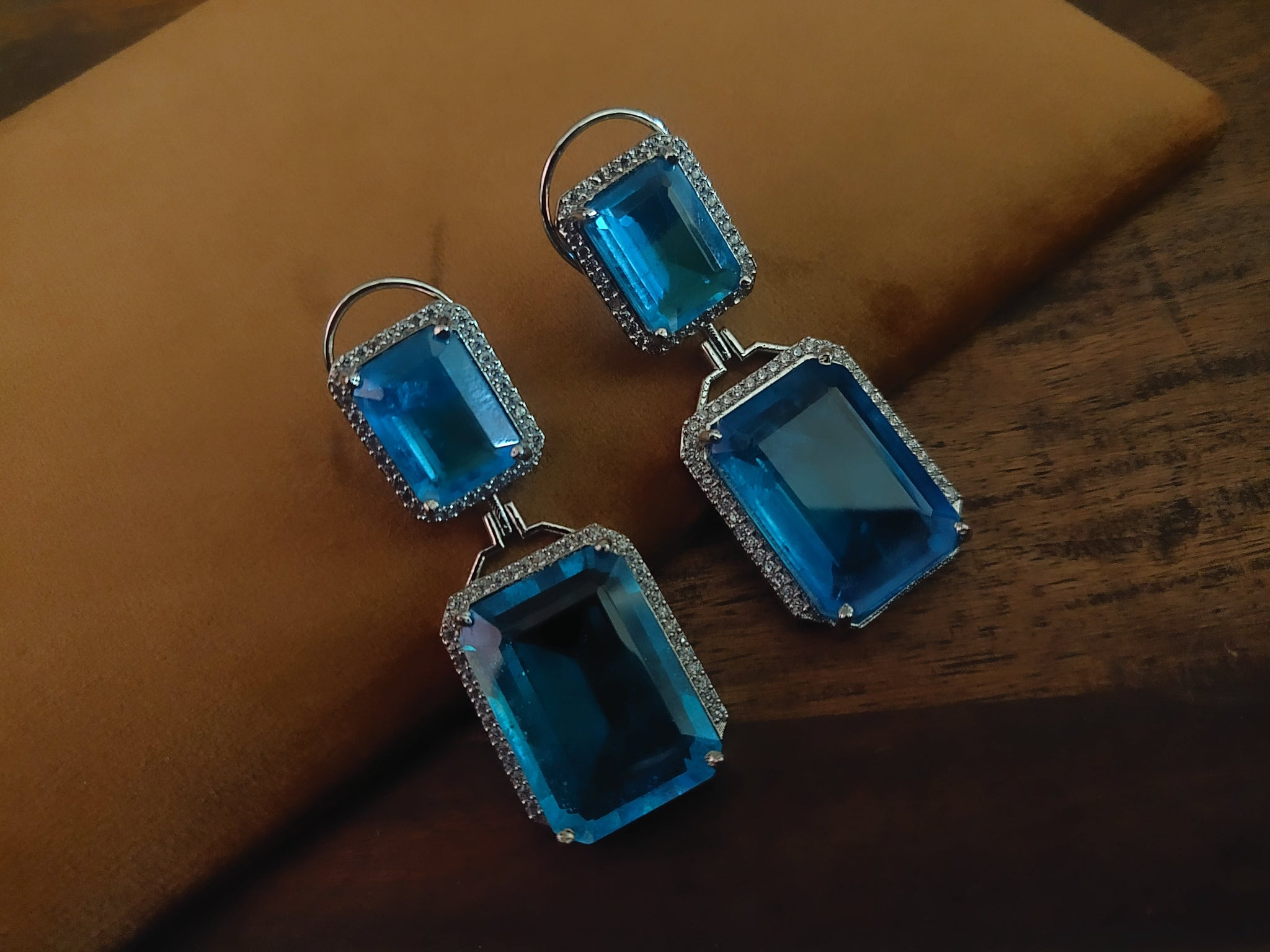 Light Blue Stone Earrings  Cippele