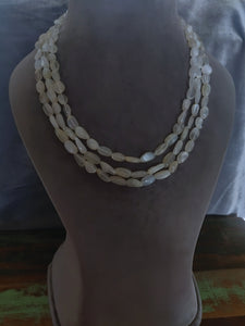 Real Moonstone Three Layer String Necklace