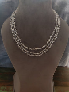 Real Crystal Three Layer String Necklace