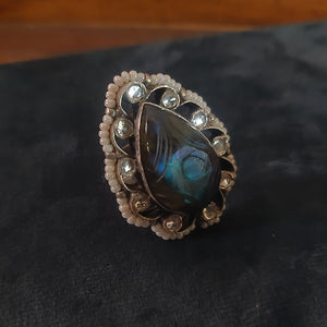 92.5 Silver Stone Ring (Adjustable) Rings