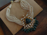 92.5 Silver Choker With Finest Quality Kundan And Carved Stone Necklace