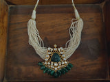 92.5 Silver Choker With Finest Quality Kundan And Carved Stone Necklace