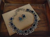TRIBAL SILVER PLATED NECKLACE WITH STUDS
