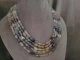 REAL FLUORITE FACETED FIVE STRINGS NECKPIECE