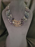 REAL FLUORITE FACETED FIVE STRINGS NECKPIECE