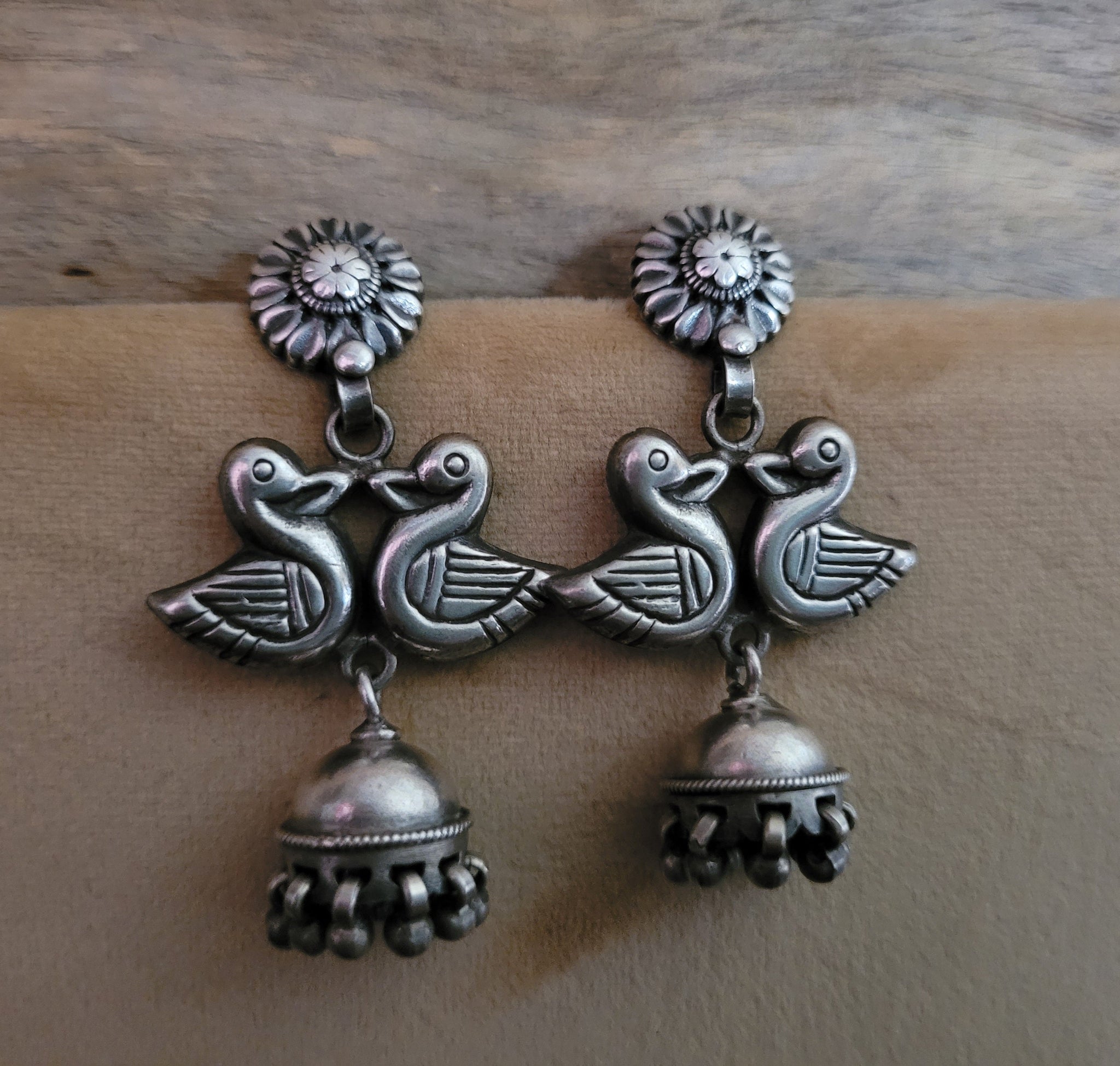 Lotus Flower Charm Thread Thru Earrings in Silver (Single Chain) - BeachBu,  LLC.