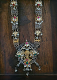 WEAR ME EXCLUSIVE TRIBAL SILVER PLATED STATEMENT NECKLACE WITH PAACHI KUNDAN