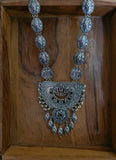 TRIBAL SILVER PLATED NECKLACE WITH EARRINGS
