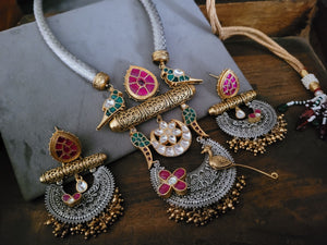 TRIBAL HASLI CHOKER WITH EARRINGS
