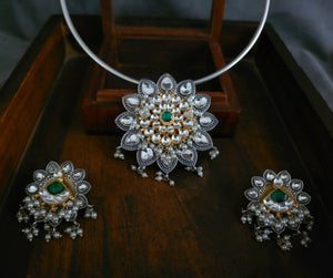 TRIBAL HASLI CHOKER WITH PAACHI KUNDAN AND EARRINGS