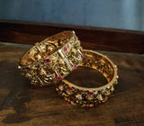 TEMPLE BANGLES IN FINE FINISH (ADJUSTABLE) - PAIR