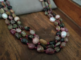 WEAR ME EXCLUSIVE REAL TOURMALINE AND PEARL 3 LAYER STRING
