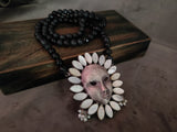 WEAR ME EXCLUSIVE TRIBAL NECKPIECE WITH MOTHER OF PEARL AND EARRINGS