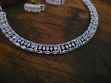 FINEST QUALITY CZ STONE CHOKER WITH EARRINGS