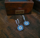 92.5 SILVER EVIL EYE NECKLACE AND EARRINGS SET