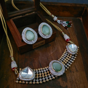 POLKI KUNDAN CHOKER WITH EARRINGS