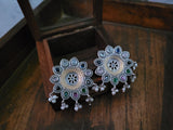 TRIBAL SILVER PLATED NECKLACE WITH EARRINGS