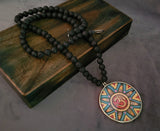 WEAR ME EXCLUSIVE OM PENDANT WITH LAVA STRING