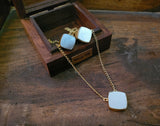 MOTHER OF PEARL PENDANT NECKPIECE WITH EARRINGS