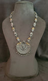 WEAR ME EXCLUSIVE TRIBAL SILVER PLATED NECKLACE WITH EARRINGS