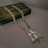 DESIGNER TRIBAL SILVER PLATED NECKPIECE