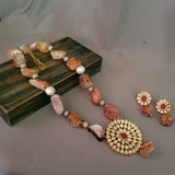 WEAR ME EXCLUSIVE RAW CITRINE STONE NECKPIECE WITH EARRINGS